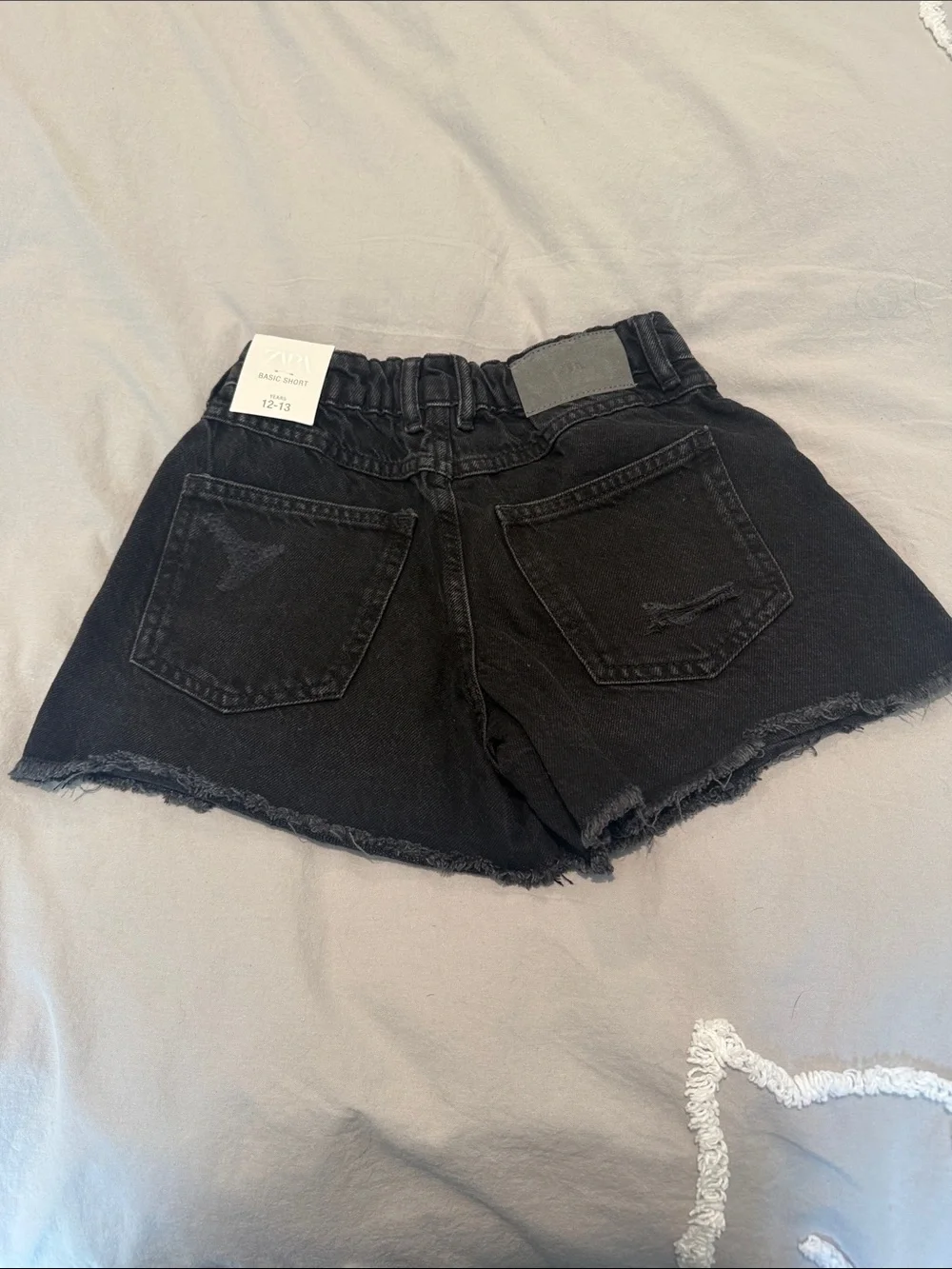 Zara Black Distressed Denim Kids' Shorts